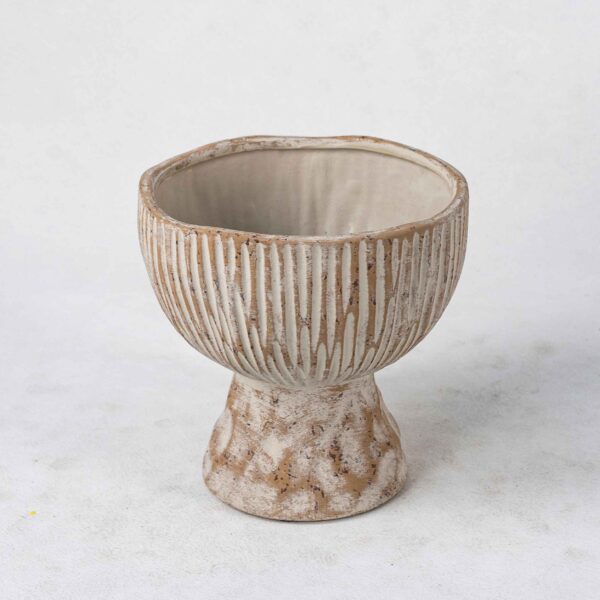 Wholesale Ceramic Plant Vases - Vertical Textures & Natural Patina