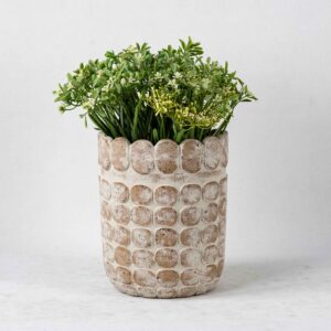 Wholesale Cement Plant Pots- Vertical Textures & Natural Patina