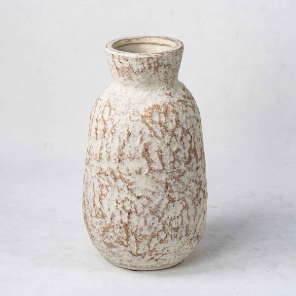 Wholesale Ceramic Plant Vases - Vertical Textures & Natural Patina